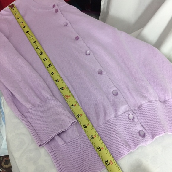Jcrew purple cotton button front cardigan S - Picture 5 of 7